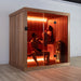 People relaxing on the benches inside the Dundalk Studio indoor sauna