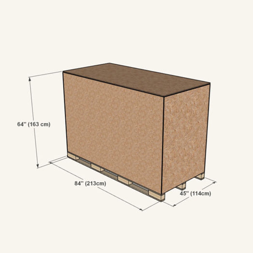 Dundalk Studio sauna shipping crate dimensions diagram