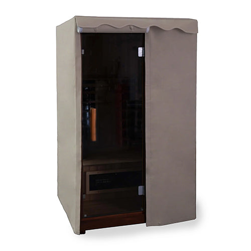 Finnmark FD-1 sauna cover with the roll-up door open