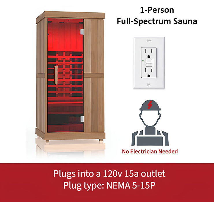 Finnmark FD - 1 Full - Spectrum Infrared Sauna | 1 - Person Home Infrared Sauna - Topture