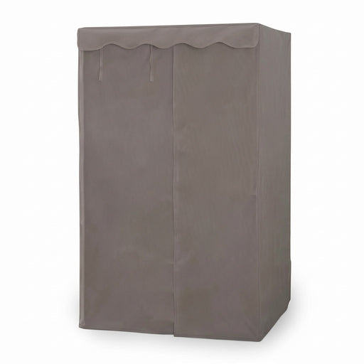 Finnmark FD2 taupe canvas sauna cover fully closed over a cabin sauna