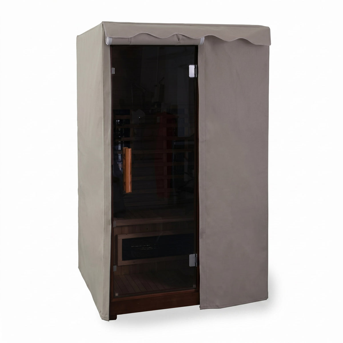 Finnmark FD4 marine canvas sauna cover with roll-open front door