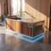 Finnmark SoulCold cold plunge tub with cedar skirt and built-in chiller in a home gym