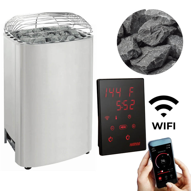 Harvia Club 10kW Electric Sauna Heater Package | Wifi Control - Topture