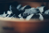 Harvia Legend 240 SL close macro of heated sauna stones