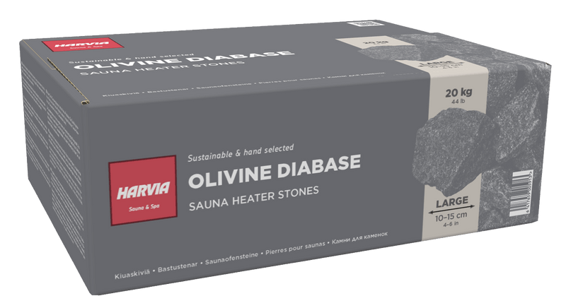 Harvia Split-Face Olivine Diabase Sauna Heater Stones 4-6" / 44lbs | AC3020 | 2 Boxes