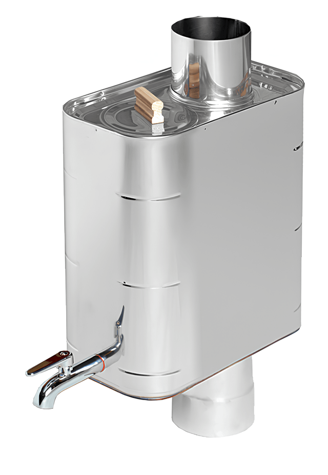 Harvia WP220ST stainless-steel pipe-model water heater with faucet, 5.8 US gal (22 L)