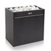 Angled view of the Harvia Virta Pro 16kW sauna heater topped with white stones