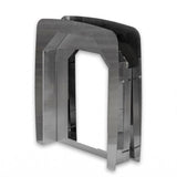 Large stainless mounting collar for HIVE Flow LS sauna stove, angled view