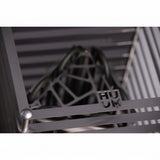 HUUM CLIFF 10.5kW heater detail showing brand mark on the steel cage