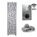 HUUM CLIFF 10.5kW heater with mirror-finish WiFi controller and stones, WiFi label
