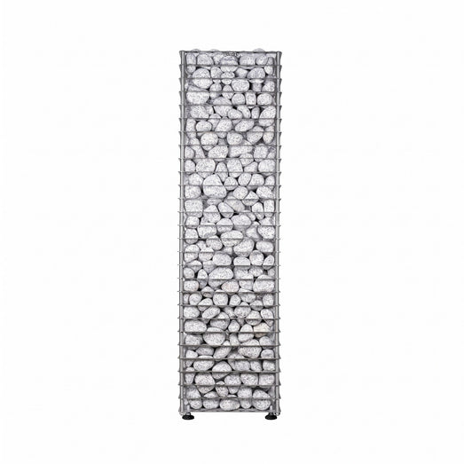 Front studio view of the HUUM Cliff 6kW heater filled with light granite stones