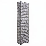 HUUM CLIFF Mini 3.5kW heater angled view stacked full of grey sauna stones