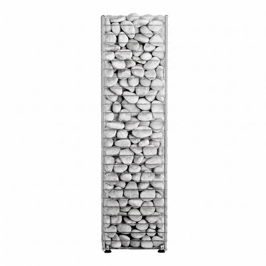 HUUM CLIFF Mini 3.5kW heater front view fully loaded with light grey stones