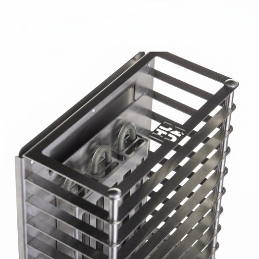 HUUM CLIFF Mini 3.5kW heater top corner detail of steel cage and stones
