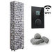 HUUM CLIFF Mini 3.5kW heater with black UKU WiFi controller and stones, WiFi label