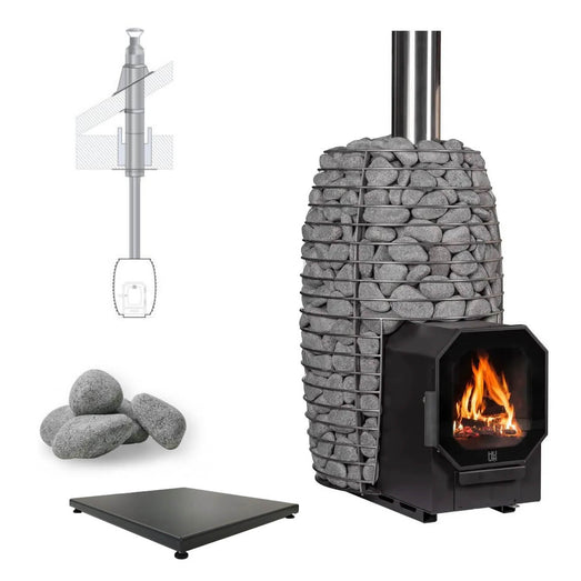 HUUM HIVE Flow LS 9.8kW Wood - Burning Sauna Heater Package - Topture