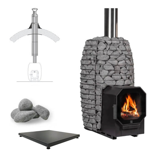 HUUM HIVE Flow LS 9.8kW Wood - Burning Sauna Heater Package - Topture