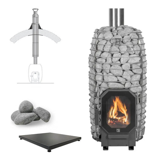 HUUM HIVE Flow Mini 8.5kW Wood - Burning Sauna Heater Package - Topture