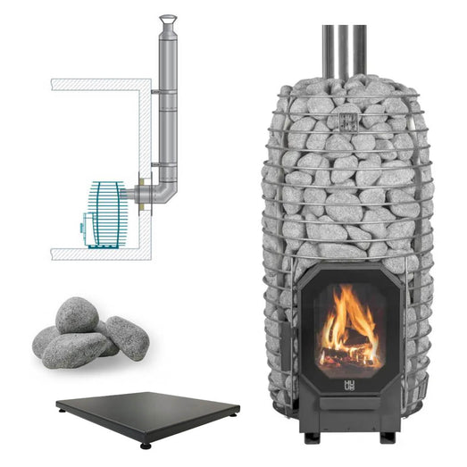 HUUM HIVE Flow Mini 8.5kW Wood - Burning Sauna Heater Package - Topture