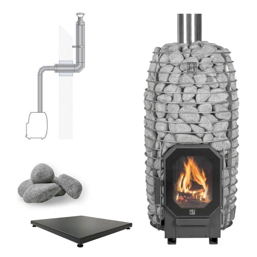 HUUM HIVE Flow Mini 8.5kW Wood - Burning Sauna Heater Package - Topture