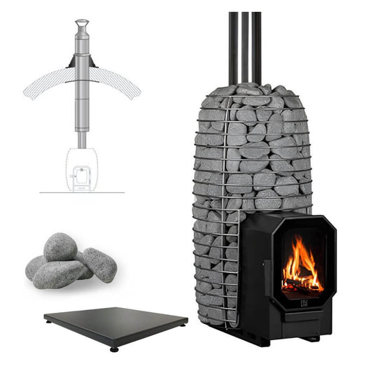 HUUM HIVE Flow Mini LS 8.5kW Wood - Burning Sauna Heater Package - Topture