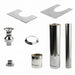 HUUM stainless steel sauna chimney kit components and flashing plates