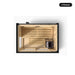 2 person Kohler C1 Graphite Grey indoor sauna, overhead view showing the bench layout and heater position