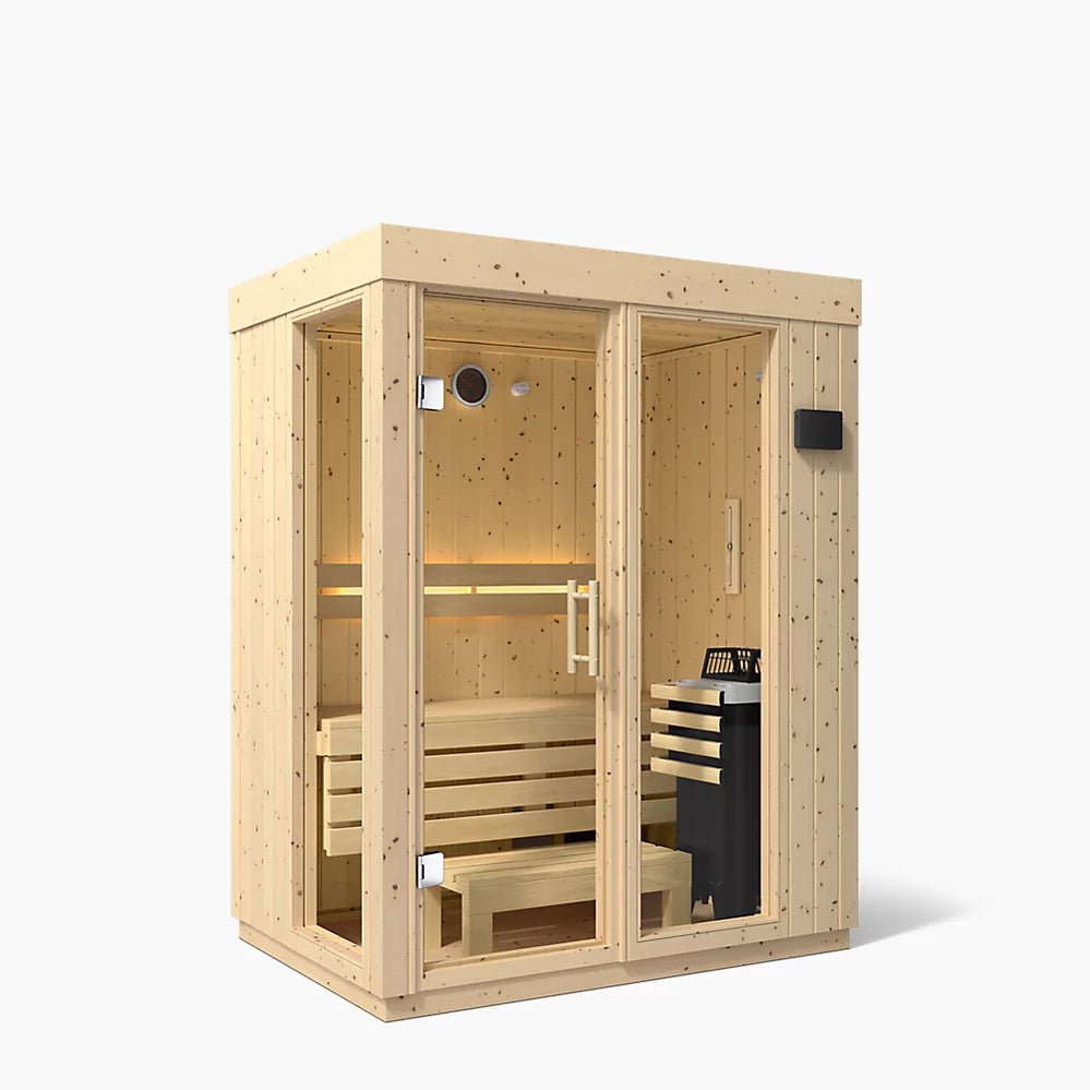 Kohler C1 Indoor Sauna Kit - Scandinavian Spruce | 2, 3 or 5 Person - Topture