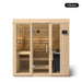 5 person Kohler C1 Scandinavian Spruce indoor sauna, front view with the glass door closed
