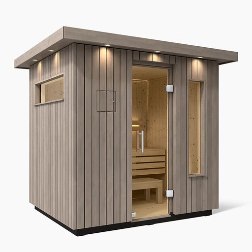 Kohler C2 Outdoor Sauna Kit - Weathered Grey Spruce | 3, 5 or 6 Person - Topture
