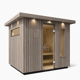 Kohler C2 Outdoor Sauna Kit - Weathered Grey Spruce | 3, 5 or 6 Person - Topture