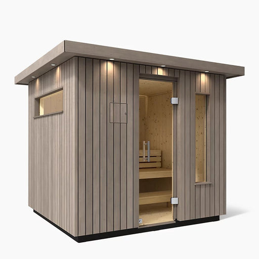Kohler C2 Outdoor Sauna Kit - Weathered Grey Spruce | 3, 5 or 6 Person - Topture