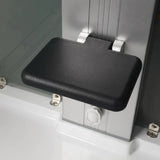 Mesa 500XL steam shower black folding seat mounted to the side wall, detail