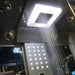 Mesa 500XL steam shower lit rainfall ceiling head running over body jets