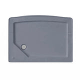 Mesa 802L steam shower gray acrylic base tray shown from above with drain