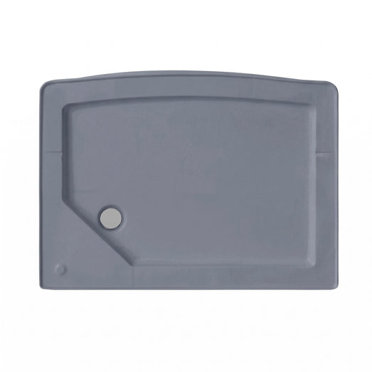 Mesa 802L steam shower gray acrylic base tray shown from above with drain