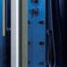 Mesa 802L steam shower column close-up showing acupressure body massage jets