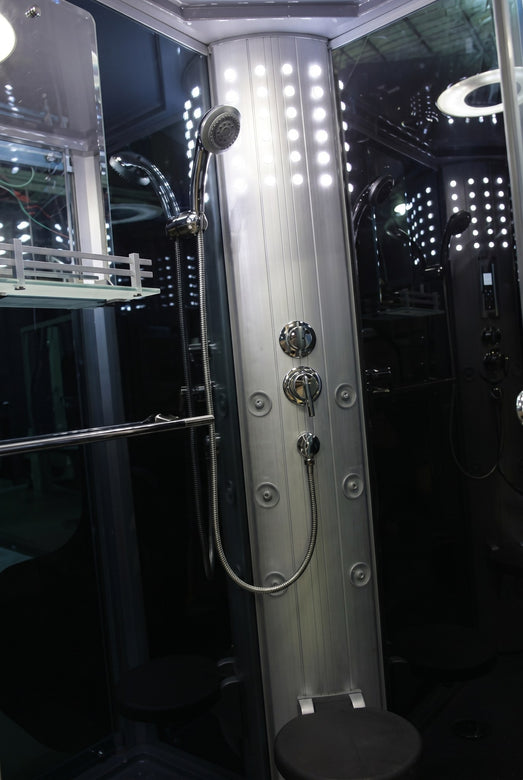 Mesa 802L steam shower stainless control column with jets and handheld sprayer