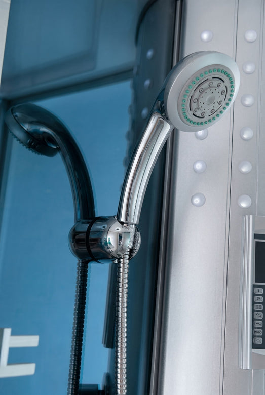 Mesa 802L steam shower chrome handheld sprayer mounted on the slide bar