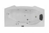 Overhead view of the Mesa 807A white whirlpool tub with multiple jets