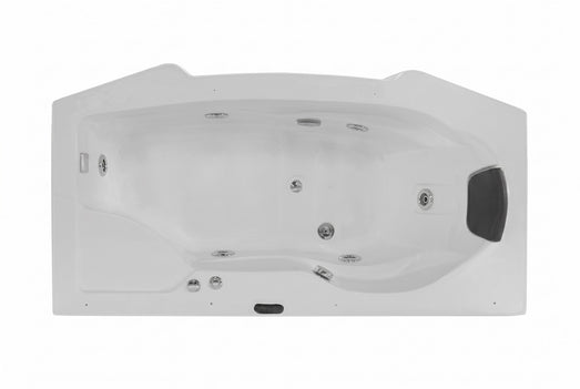 Overhead view of the Mesa 807A white whirlpool tub with multiple jets