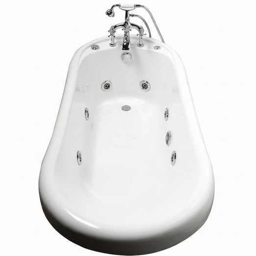 Top view of Mesa BT-062 Malibu whirlpool tub showing interior jets and faucet