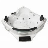 Top view of Mesa BT-084 corner tub showing air and water jet layout