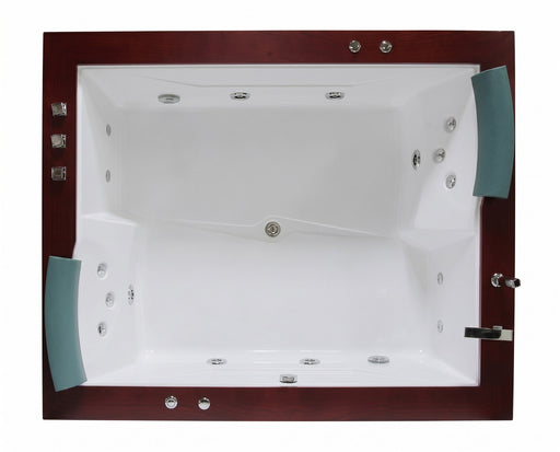Mesa Monterey BT-0502 bathtub top view showing whirlpool jets and headrests