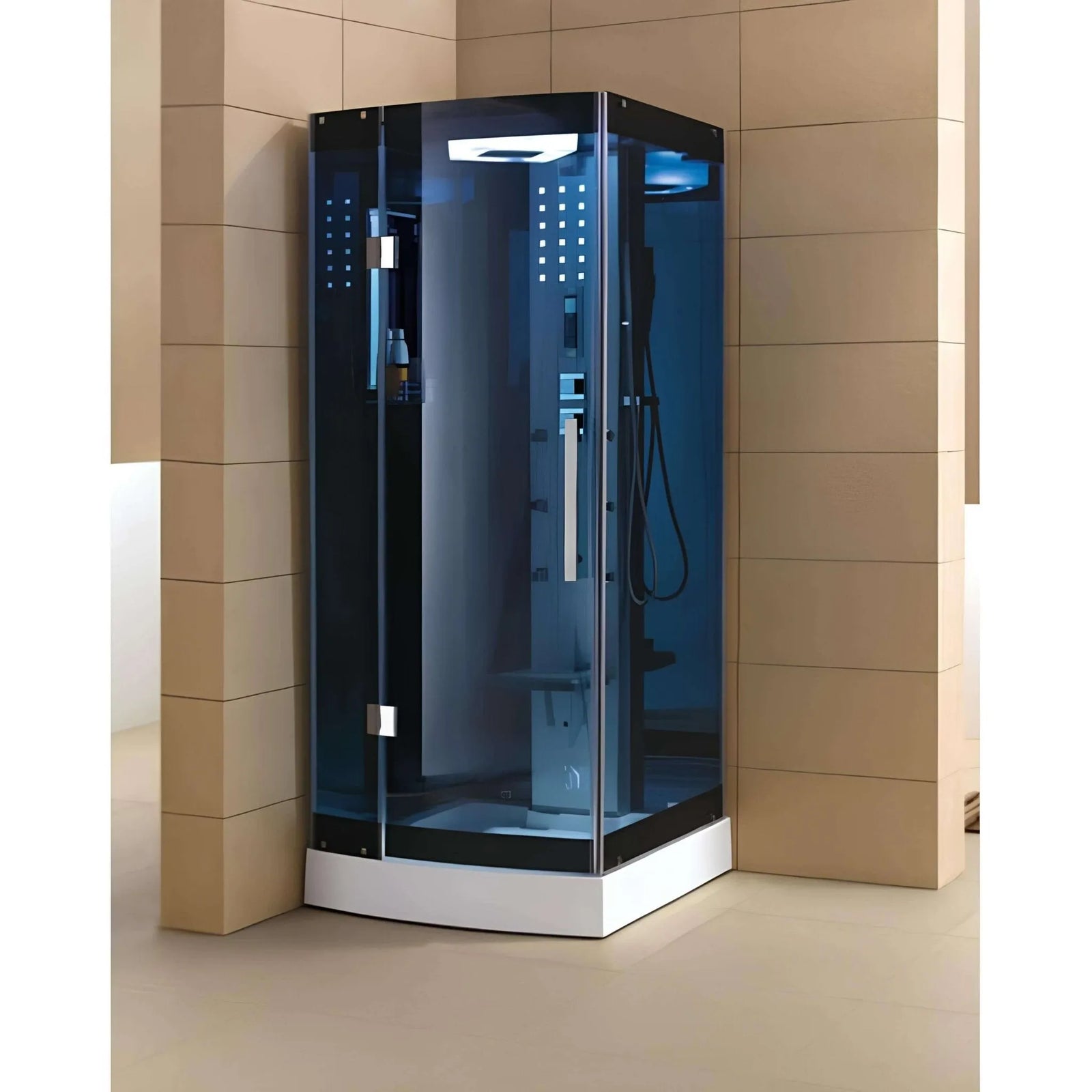 Mesa WS - 301/WS - 301A - Blue Glass Steam Shower - Topture