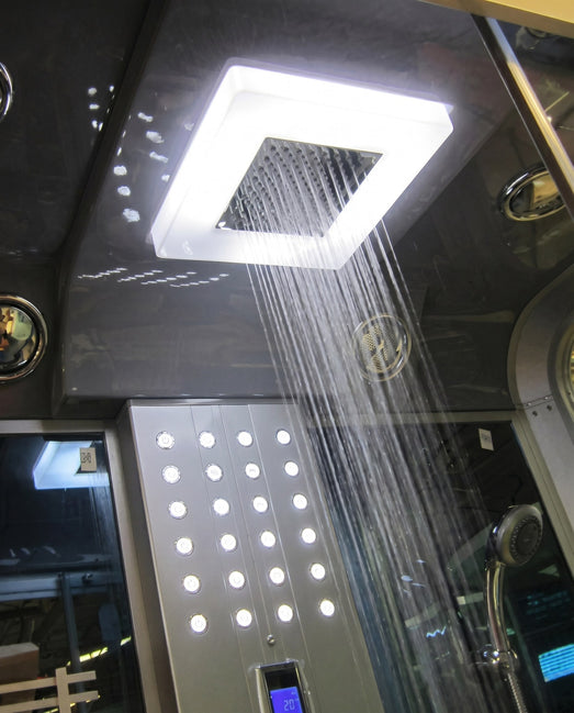 Mesa WS-501 ceiling rainfall showerhead running water with LED-lit chromotherapy panel