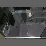 Overhead view of the Mesa WS-501 gray tub interior with jets and handheld shower