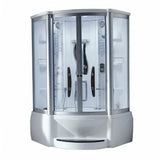 Mesa WS-609A corner steam shower tub combo full unit, clear glass front