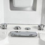 Mesa WS-609A chrome tub faucet and overflow controls on white deck